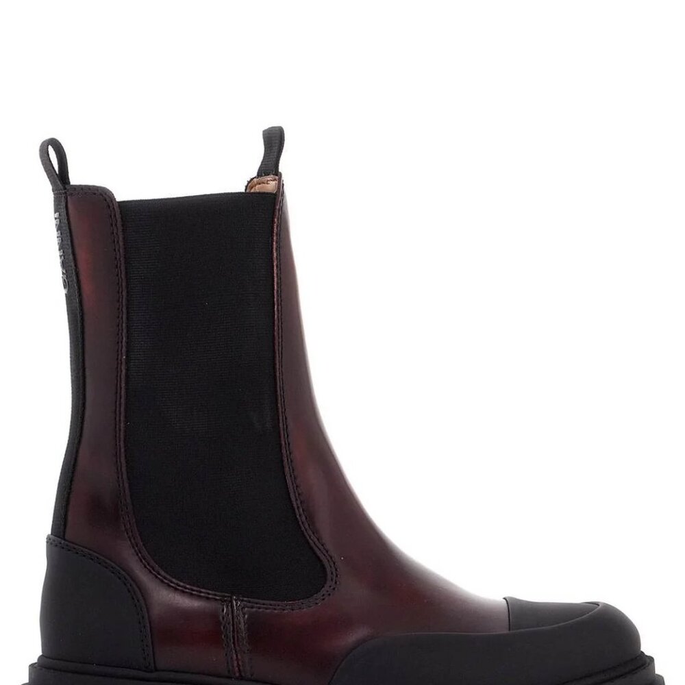 Ganni lug sole Chelsea boot burgundy
